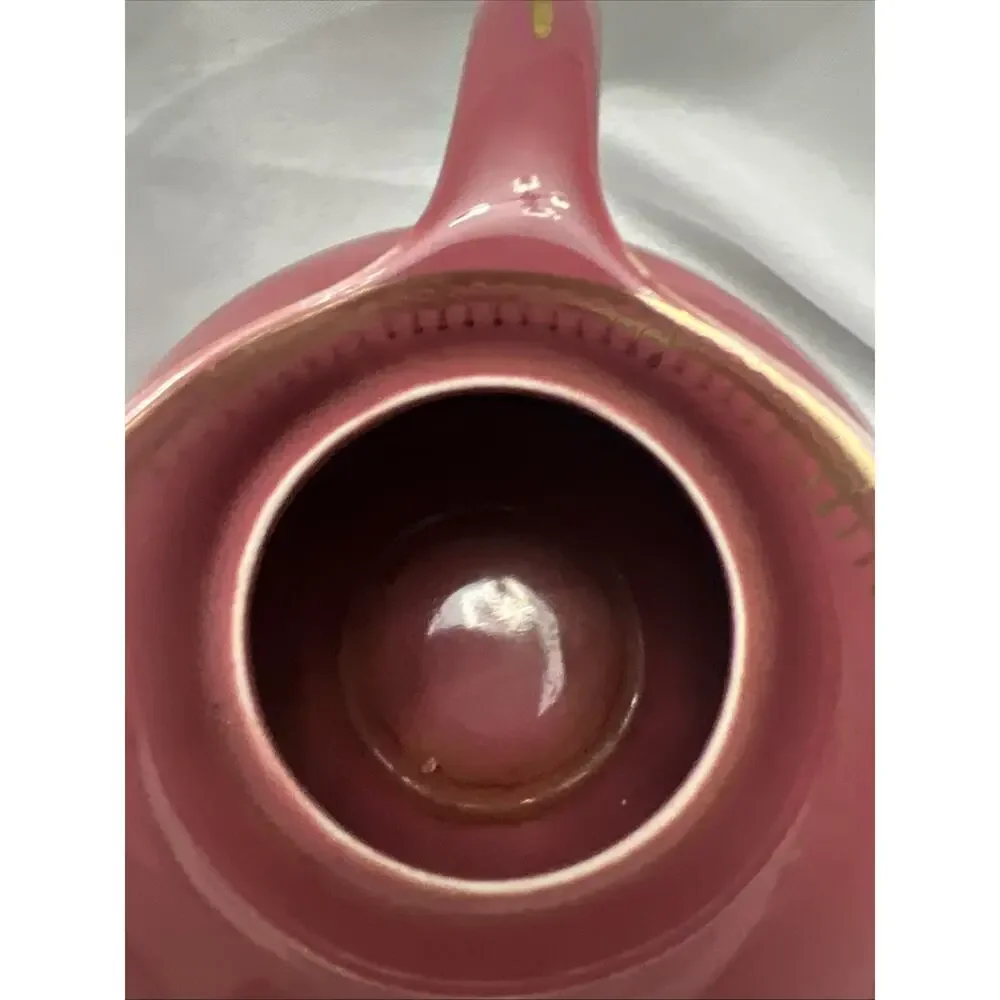 VINTAGE Hall Teapot Pink Mauve 6 Cup Gold Roses & Trim